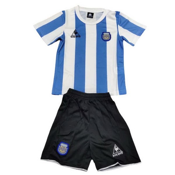Camiseta Argentina 1st Niño 1986 Azul Blanco